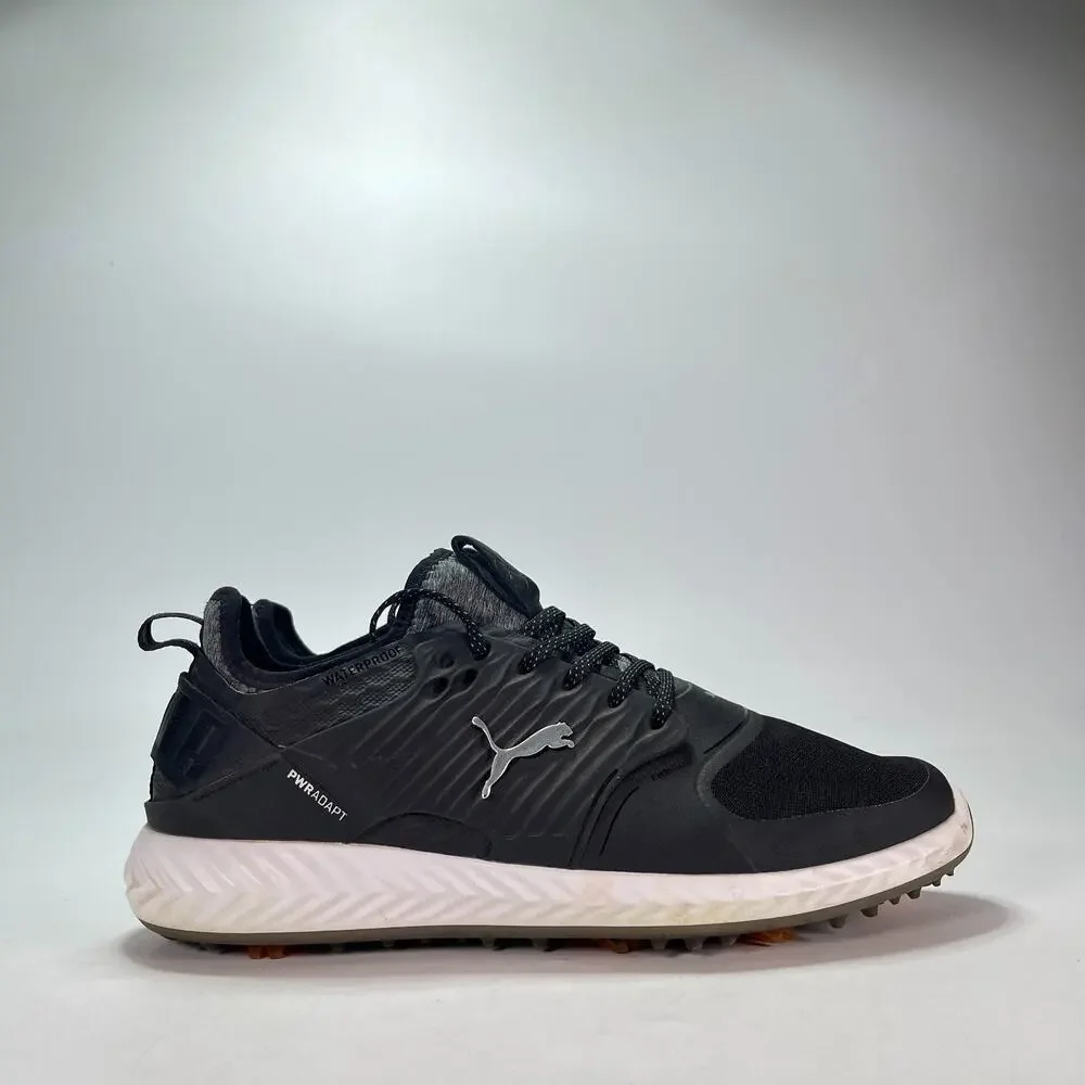 PUMA Ignite PWRADAPT Caged Black White Lace Up Golf Shoes 192413-02 Mens Sz 10.5